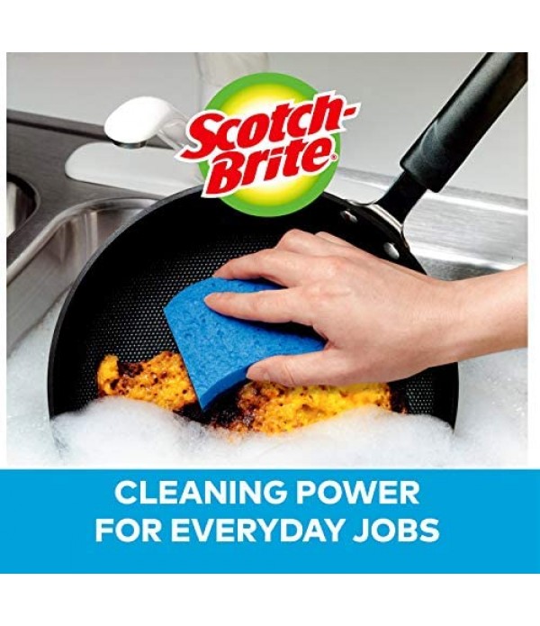 Scotch-Brite Non-Scratch Scrub Sponges, 6 Scrub Sponges, Lasts 50% Longer than the Leading National Value Brand