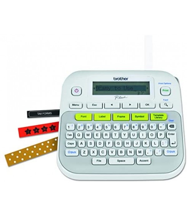 Brother P-touch, PTD210, Easy-to-Use Label Maker, One-Touch Keys, Multiple Font Styles, 27 User-Friendly Templates, White