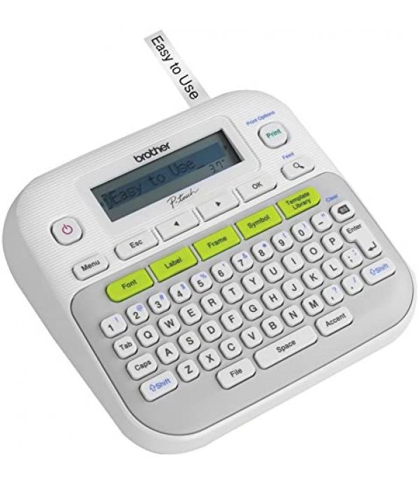 Brother P-touch, PTD210, Easy-to-Use Label Maker, One-Touch Keys, Multiple Font Styles, 27 User-Friendly Templates, White