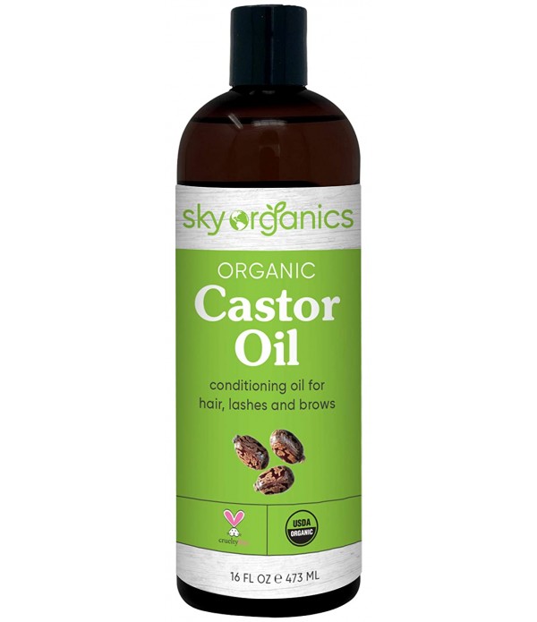 Castor Oil USDA Organic Cold-Pressed (16oz) 100% P...