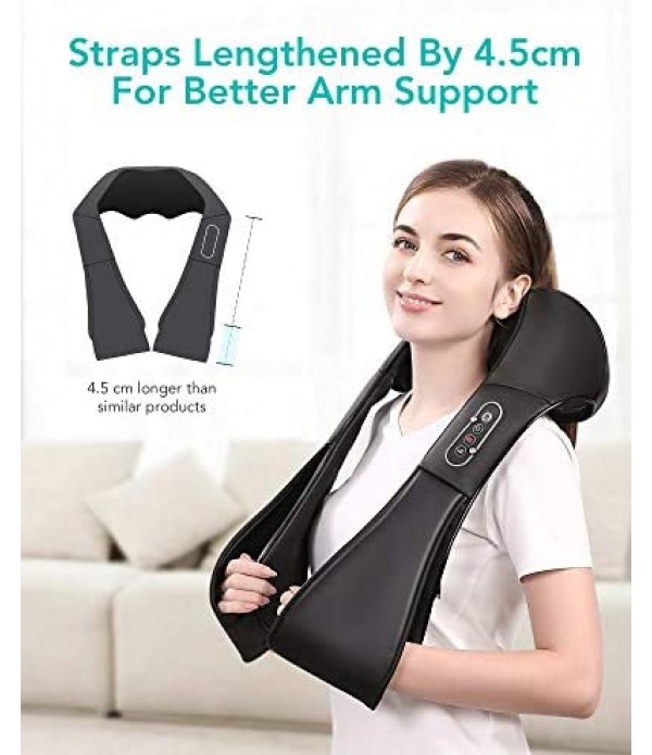 Naipo Shiatsu Back and Neck Massager with Heat Deep Kneading Massage for Neck, Back, Shoulder, Foot and Legs, Use at Home, Car, Office