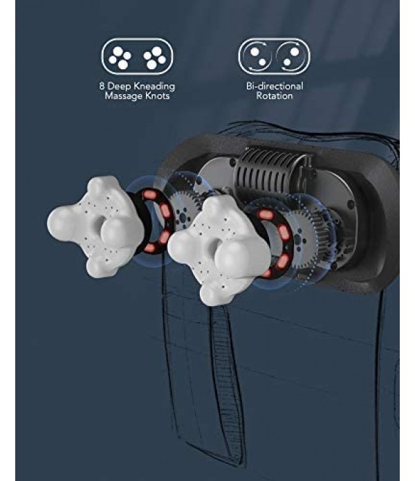 Naipo Shiatsu Back and Neck Massager with Heat Deep Kneading Massage for Neck, Back, Shoulder, Foot and Legs, Use at Home, Car, Office