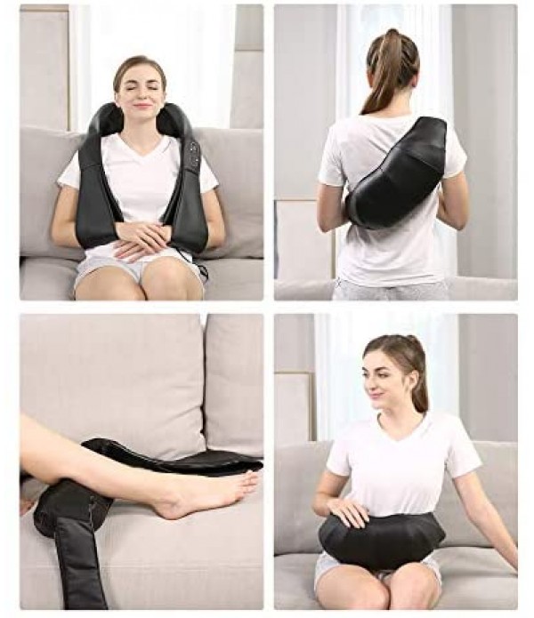 Naipo Shiatsu Back and Neck Massager with Heat Deep Kneading Massage for Neck, Back, Shoulder, Foot and Legs, Use at Home, Car, Office