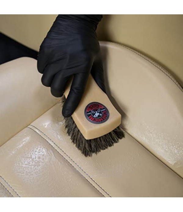 Chemical Guys Acc_S95 Long Bristle Horse Hair Leather Cleaning Brush, 1 Pack