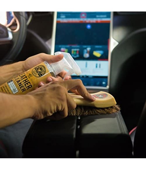 Chemical Guys Acc_S95 Long Bristle Horse Hair Leather Cleaning Brush, 1 Pack
