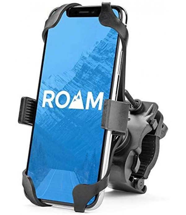 Roam Universal Premium Bike Phone Mount for Motorcycle - Bike Handlebars, Adjustable, Fits iPhone 11, X, XR, 8 | 8 Plus, 7 | 7 Plus, 6s Plus | Galaxy, S10, S9, S8, Holds Phones Up to 3.5" Wide