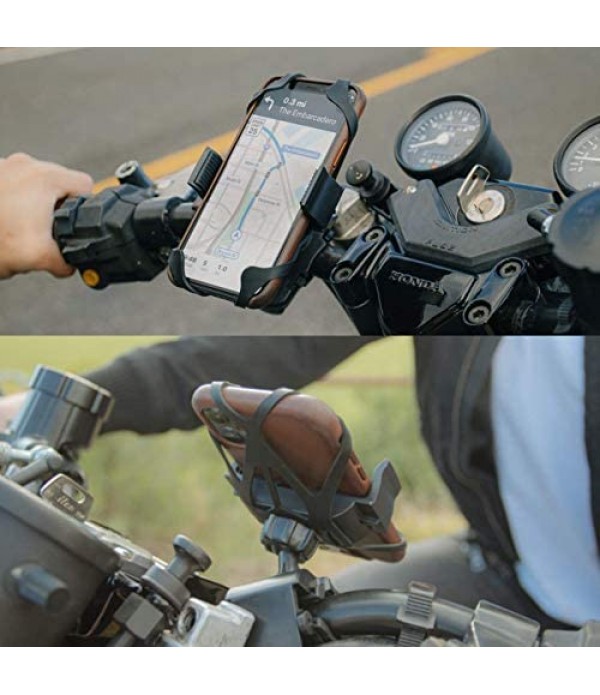 Roam Universal Premium Bike Phone Mount for Motorcycle - Bike Handlebars, Adjustable, Fits iPhone 11, X, XR, 8 | 8 Plus, 7 | 7 Plus, 6s Plus | Galaxy, S10, S9, S8, Holds Phones Up to 3.5" Wide
