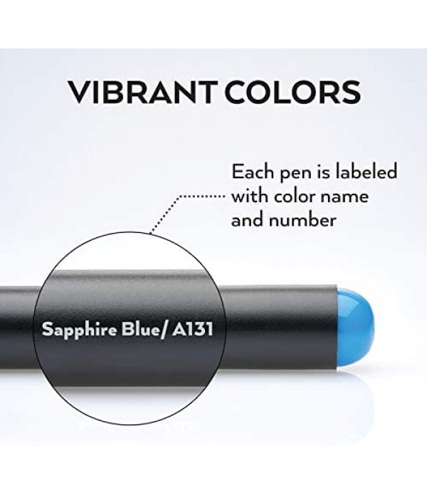 Arteza Real Brush Pens, 48 Colors for Watercolor Painting with Flexible Nylon Brush Tips, Paint Markers for Coloring, Calligraphy and Drawing with Water Brush for Artists and Beginner Painters