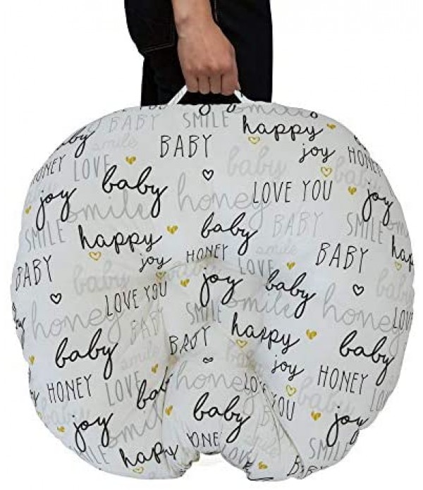 Boppy Original Newborn Lounger, Hello Baby Black and Gold