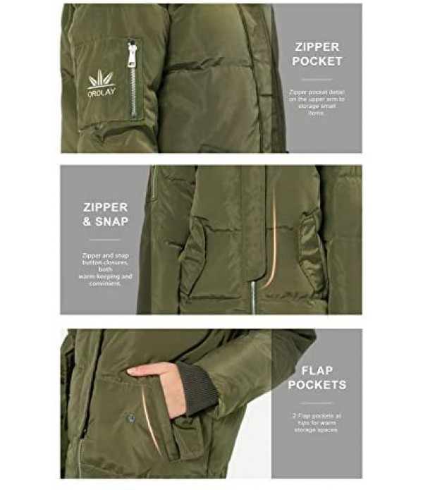 Orolay Women's Thicken Plus Size Down Jacket Hooded Coat