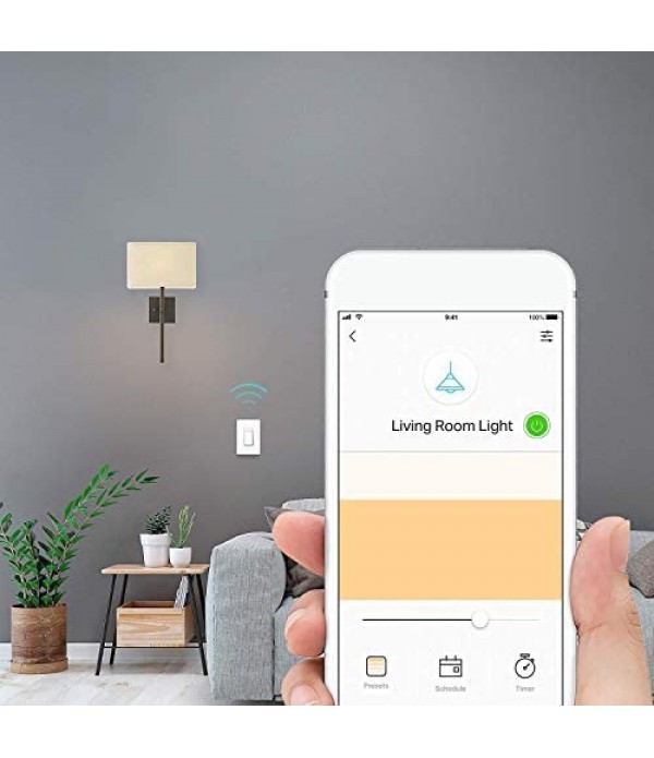Kasa Smart Dimmer Switch by TP-Link, Single Pole, Needs Neutral Wire, WiFi Light Switch for LED Lights, Works with Alexa and Google Assistant, UL Certified, 3-Pack(HS220P3)