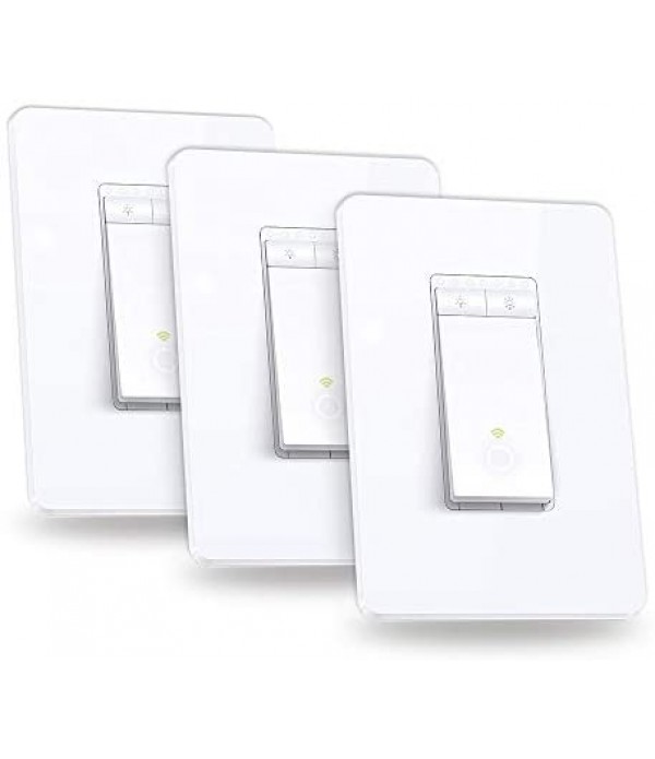 Kasa Smart Dimmer Switch by TP-Link, Single Pole, Needs Neutral Wire, WiFi Light Switch for LED Lights, Works with Alexa and Google Assistant, UL Certified, 3-Pack(HS220P3)