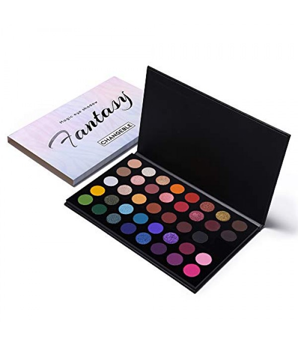CHANGEABLE Pro Eyeshadow Palette Matte Shimmer Glitter Make Up Eyeshadow Palette Pigmented Eye Shadow Powder Natural Colors Long Lasting Waterproof Makeup Pallet Holiday Eye Shadows
