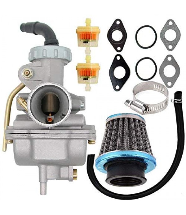PZ20 Carburetor for Kazuma Baja 50cc 70cc 90cc 110cc 125cc TaoTao 110B NST SunL Chinese Quad 4 Stroke ATV 4 Wheeler Go Kart Dirt Bike Honda CRF50F XL75 CRF80F XR50R with Air Fuel Filter