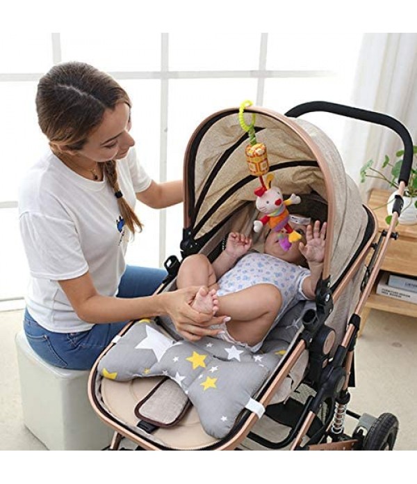 WILNARA 6 Pack Rattle Toys Hanging Bell Animal + Music Teethers Rabbit Toy for 0-12 Months Baby Stroller Gift