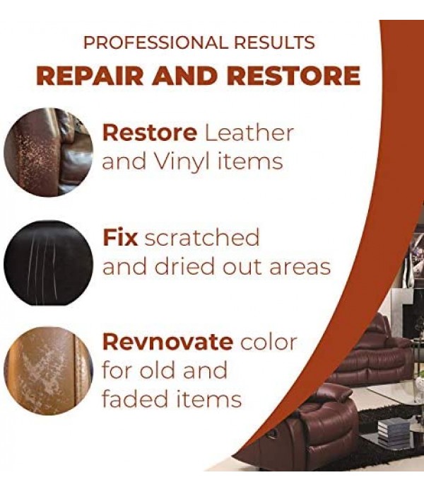 Dark Brown Leather Recoloring Balm - Leather Repair Kits for Couches - Leather Restorer for Couches Brown Car Seat, Boots - Cream Leather Repair for Upholstery - Refurbishing Dark Brown Leather Dye
