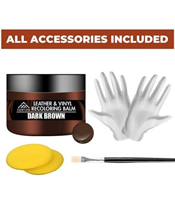 Dark Brown Leather Recoloring Balm - Leather Repair Kits for Couches - Leather Restorer for Couches Brown Car Seat, Boots - Cream Leather Repair for Upholstery - Refurbishing Dark Brown Leather Dye