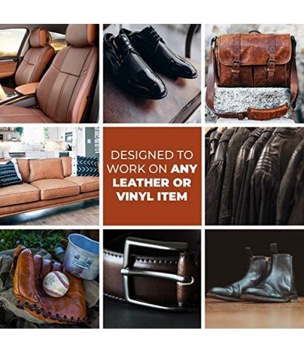 Dark Brown Leather Recoloring Balm - Leather Repair Kits for Couches - Leather Restorer for Couches Brown Car Seat, Boots - Cream Leather Repair for Upholstery - Refurbishing Dark Brown Leather Dye