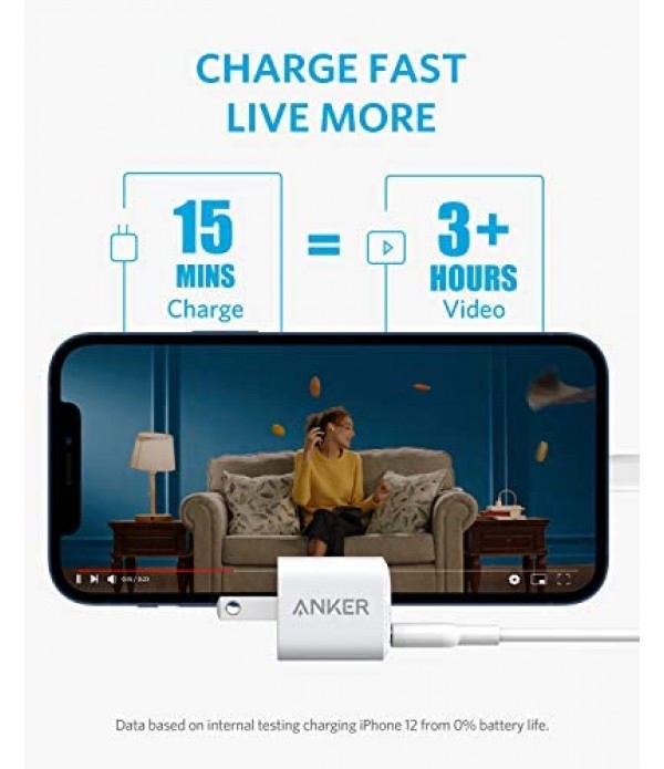 [Upgraded] Anker Nano iPhone Charger, 20W PIQ 3.0 Durable Compact Fast Charger, PowerPort III USB-C Charger for iPhone 12/12 Mini/12 Pro/12 Pro Max, Galaxy, Pixel 4/3, iPad Pro, AirPods Pro, and More