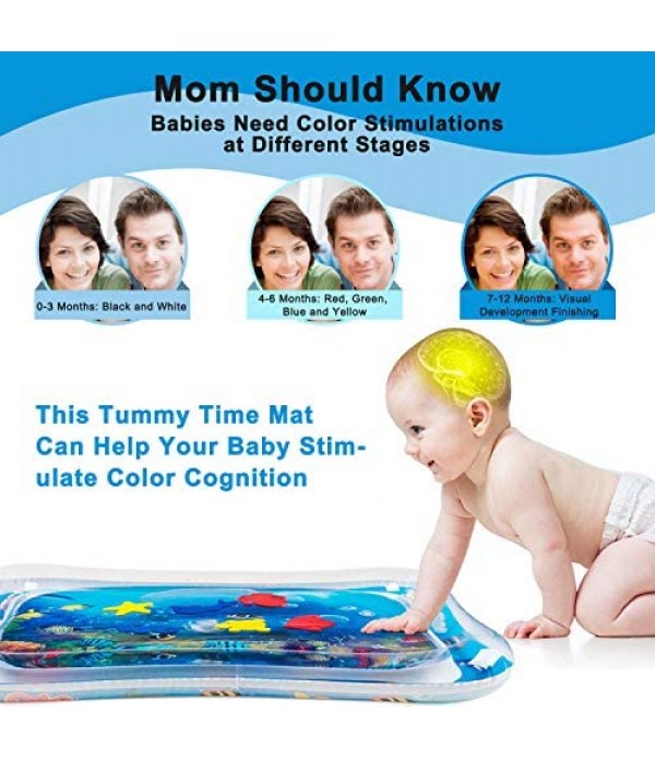 Infinno Inflatable Tummy Time Mat Premium Baby Water Play Mat for Infants and Toddlers Baby Toys for 3 to 24 Months, Strengthen Your Baby's Muscles, Portable