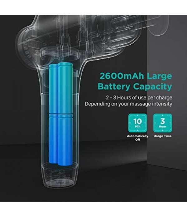 Massager Gun Deep Tissue Percussion Muscle Massage for Pain Relief, Super Quiet Portable Neck Back Body Relaxation Electric Drill Sport Massager Brushless Motor with 7 Attachment 5 Speeds Mebak3
