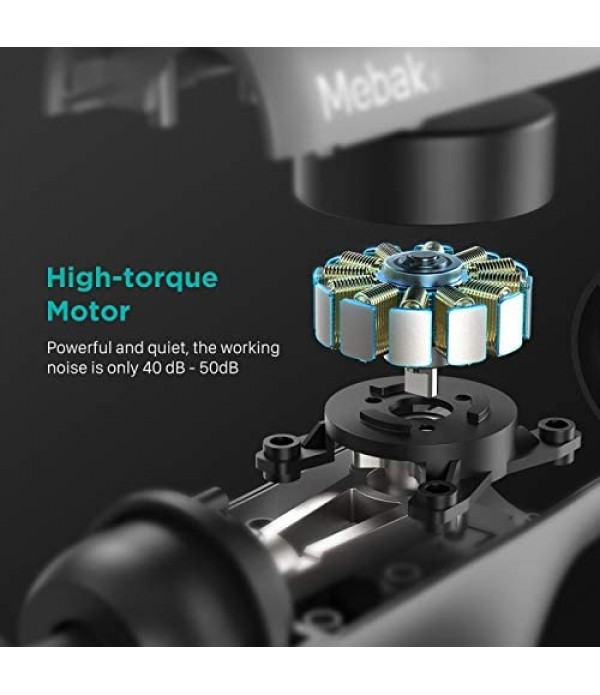 Massager Gun Deep Tissue Percussion Muscle Massage for Pain Relief, Super Quiet Portable Neck Back Body Relaxation Electric Drill Sport Massager Brushless Motor with 7 Attachment 5 Speeds Mebak3