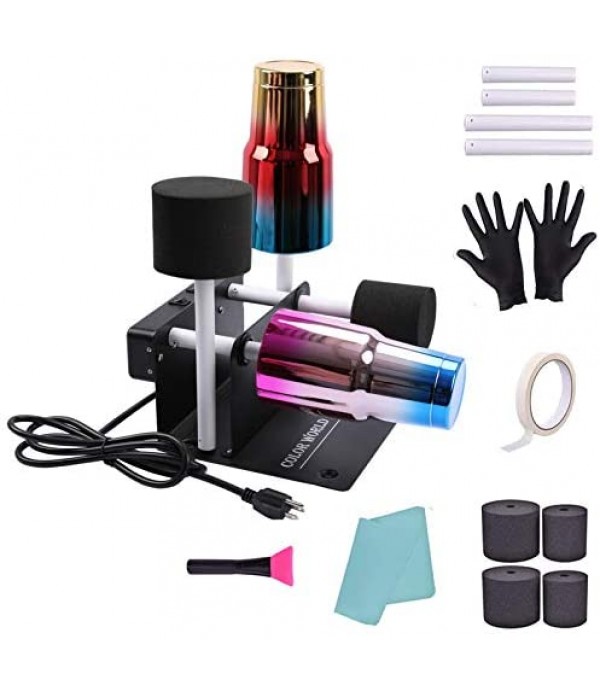 Double Cup Turner for Crafts Tumbler- Cuptisserie Kit, Cup Spinner Machine for DIY Glitter Epoxy Crafts Tumblers with Independent Switch and Silent Motor,Abundant Accessories