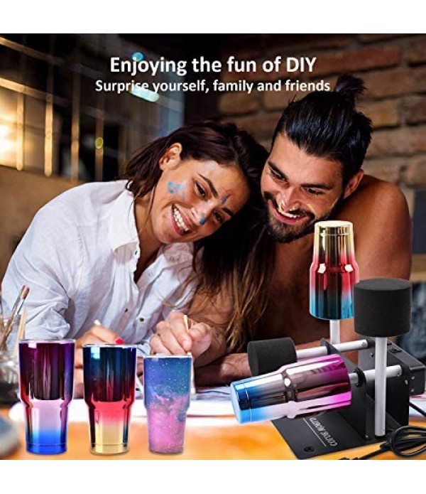 Double Cup Turner for Crafts Tumbler- Cuptisserie Kit, Cup Spinner Machine for DIY Glitter Epoxy Crafts Tumblers with Independent Switch and Silent Motor,Abundant Accessories