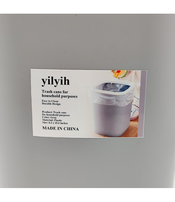 yilyih Trash Cans for Household Purposes Plastic Trash Can Gray
