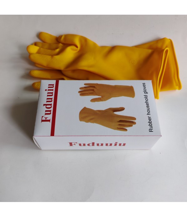 Fuduuiu Rubber Household Gloves Cleaning Gloves, Reusable Natural Rubber Dish Gloves, Non-Slip Gloves for Kitchen and Household Parent