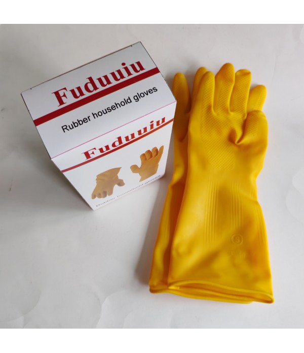 Fuduuiu Rubber Household Gloves Cleaning Gloves, Reusable Natural Rubber Dish Gloves, Non-Slip Gloves for Kitchen and Household Parent