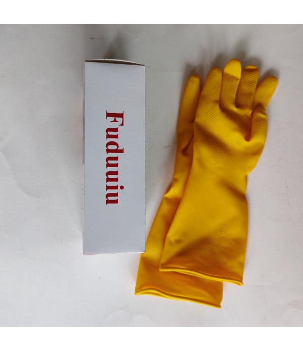 Fuduuiu Rubber Household Gloves Cleaning Gloves, Reusable Natural Rubber Dish Gloves, Non-Slip Gloves for Kitchen and Household Parent