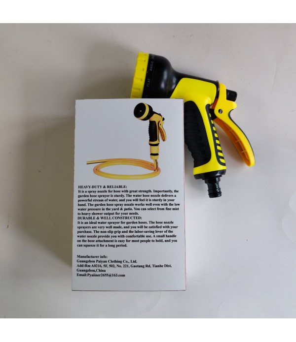 Pyaiiner Garden Hose Sprayers Watering Patterns,Slip Resistant for Plants,Lawn,Washing Cars,Cleaning,Showering Pets & Outdoor Fun