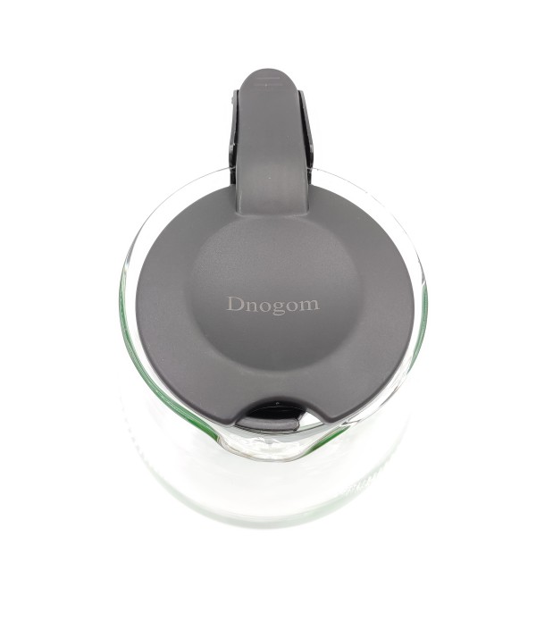 Dnogom Black Glass Tea Pot with Stainless Steel and Plastic Accents, 27 fl oz Capacity Wish