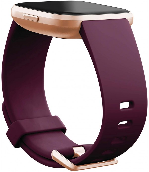Fitbit Versa 2 Health and Fitness Smartwatch with Heart Rate, Music, Alexa Built-In, Sleep and Swim Tracking, Bordeaux/Copper Rose, One Size (S and L Bands Included)