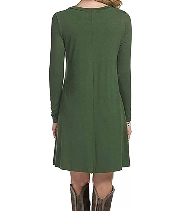 MOLERANI Women's Casual Plain Simple Long Sleeve T-Shirt Loose Dress