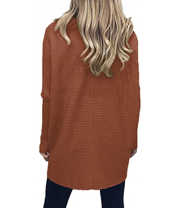 ANRABESS Womens Turtleneck Long Batwing Sleeve Asymmetric Hem Casual Pullover Sweater Knit Tops