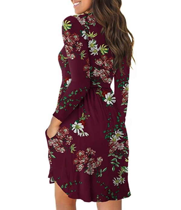YUNDAI Women's Summer Loose Plain Dresses Casual Short Dress with Pockets