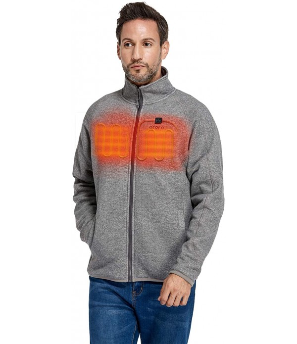 ORORO Men's Heated Fleece Jacket Full Zip with Battery Pack