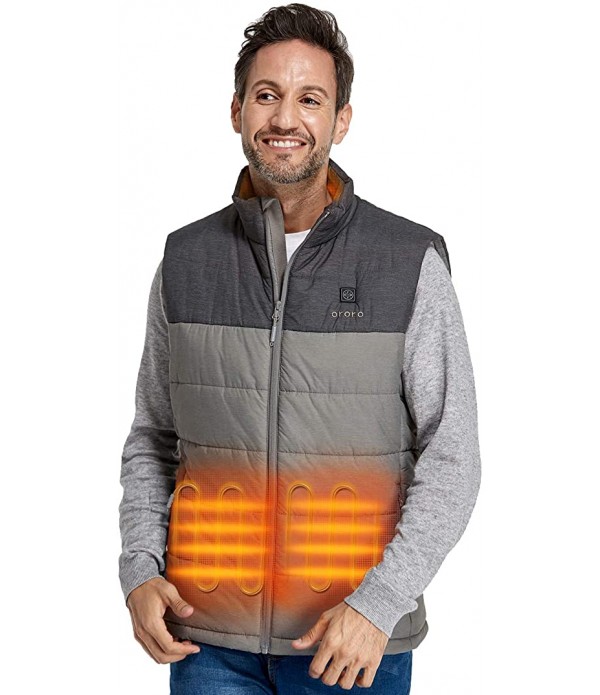 ORORO Men's Lightweight Heated Vest with Battery P...