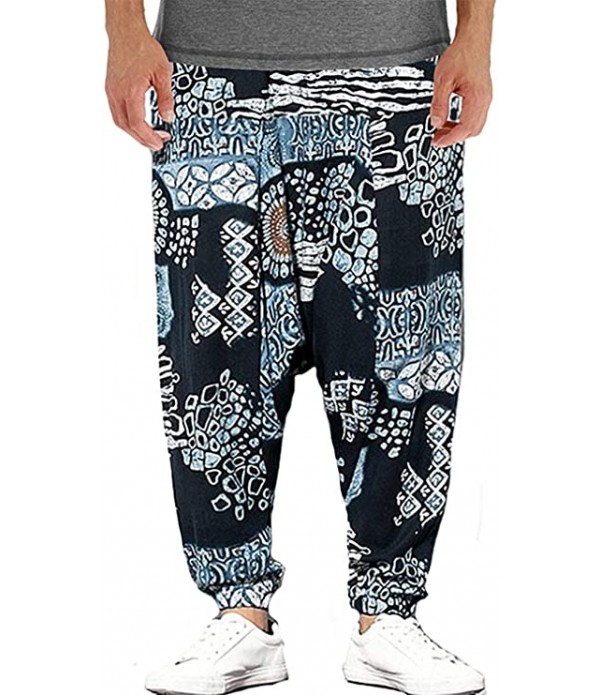 AITFINEISM Mens Cotton Baggy Hippie Boho Gypsy Ala...